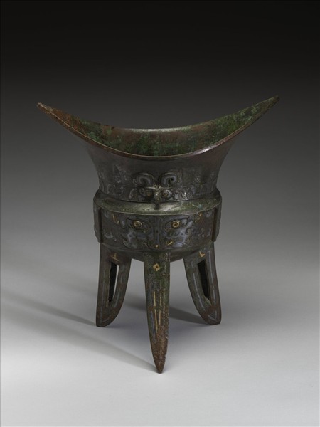 錯金銀獸面紋角