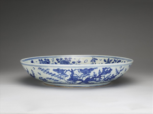 青花花卉大盤