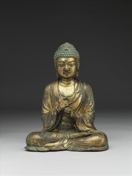 青銅鎏金大日如來坐像