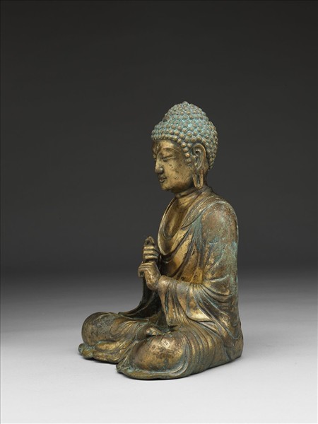 青銅鎏金大日如來坐像