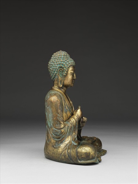 青銅鎏金大日如來坐像