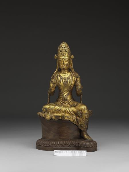 青銅鎏金觀音菩薩半跏像