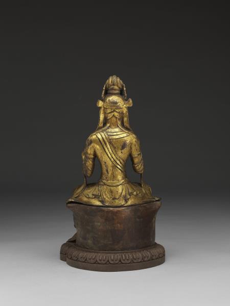 青銅鎏金觀音菩薩半跏像