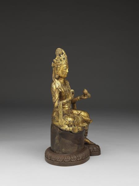 青銅鎏金觀音菩薩半跏像