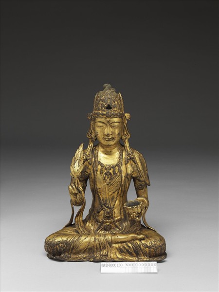 青銅鎏金菩薩坐像