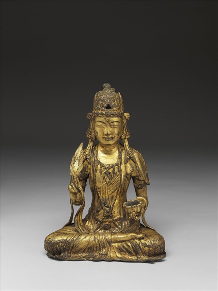青銅鎏金菩薩坐像