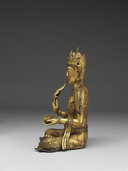 青銅鎏金菩薩坐像