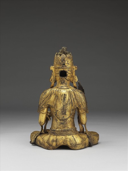 青銅鎏金菩薩坐像