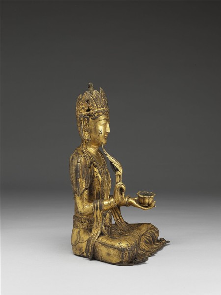 青銅鎏金菩薩坐像