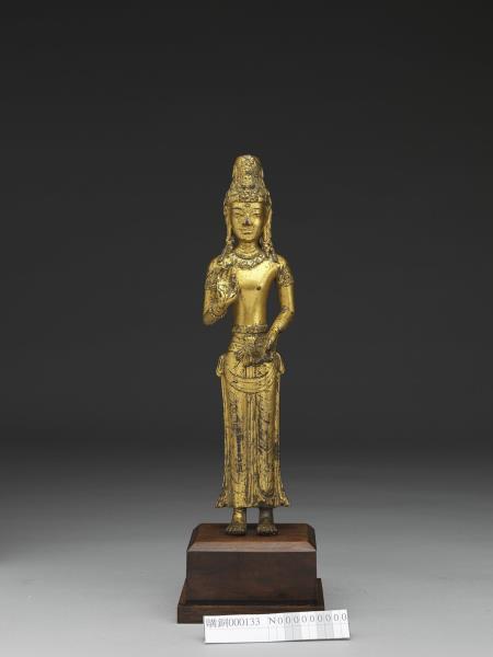 青銅鎏金觀音菩薩立像