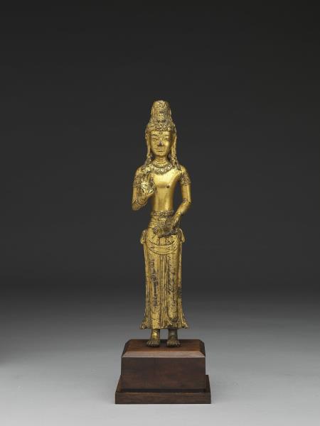 青銅鎏金觀音菩薩立像