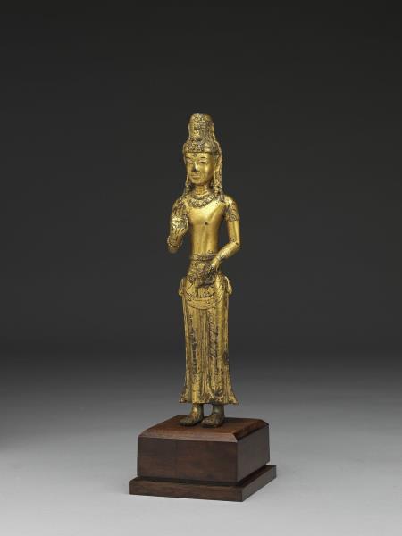 青銅鎏金觀音菩薩立像