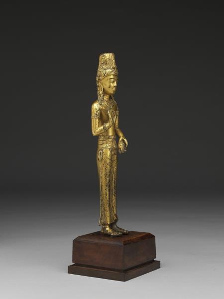 青銅鎏金觀音菩薩立像