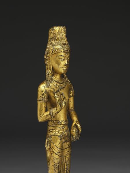 青銅鎏金觀音菩薩立像