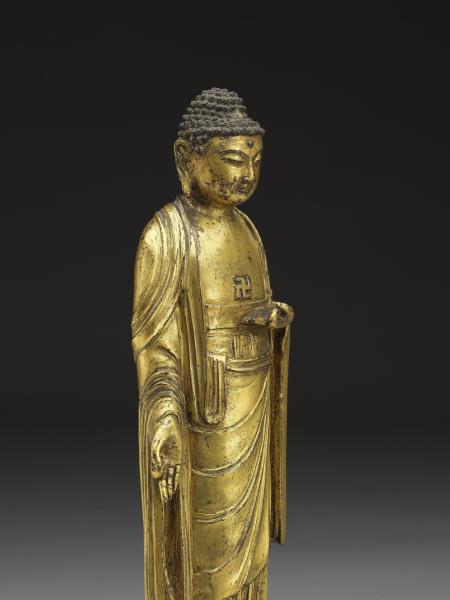 青銅鎏金阿彌陀佛立像