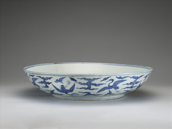 青花雲鶴大盤