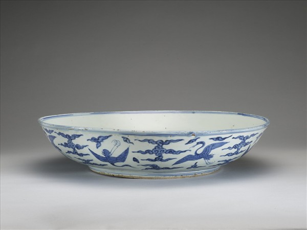 青花雲鶴大盤