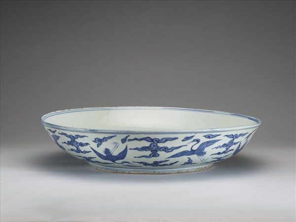 青花雲鶴大盤