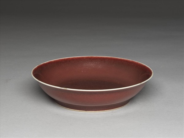 霽紅釉盤