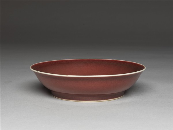 霽紅釉盤