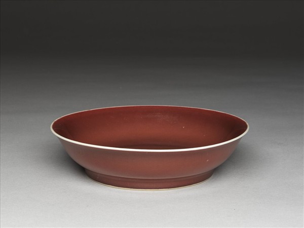 霽紅釉盤