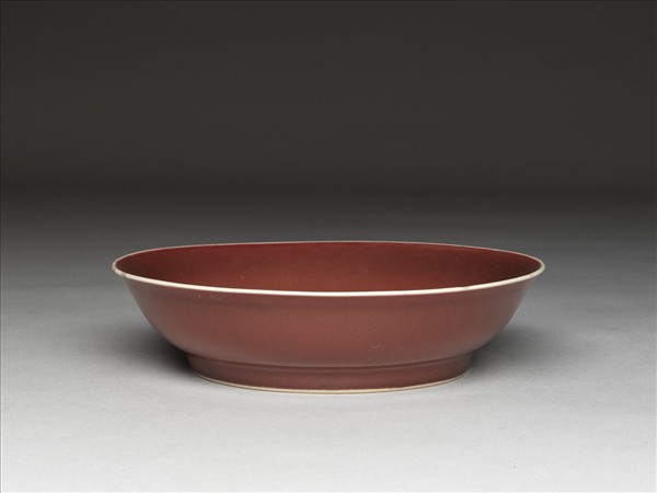 霽紅釉盤