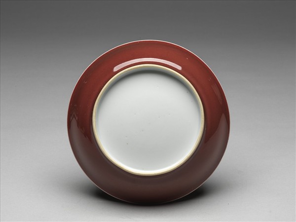 霽紅釉盤