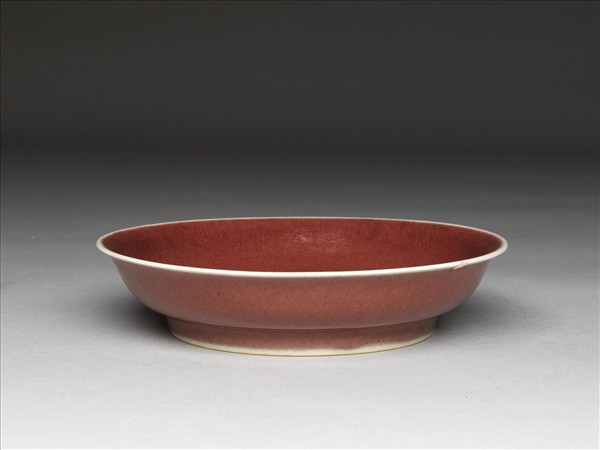 霽紅釉盤