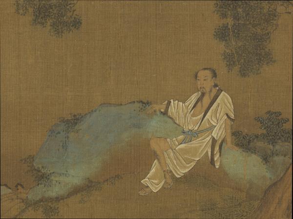 宋元名繪　冊　宋夏圭秋林高士圖