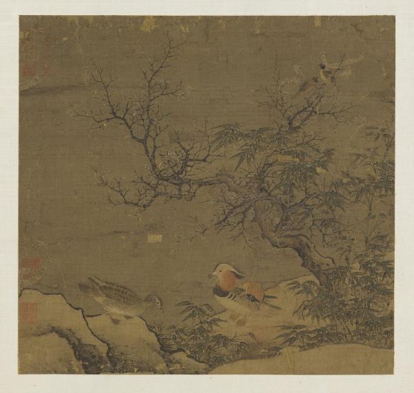 宋元名繪　冊　宋惠崇寒林鴛鳥圖
