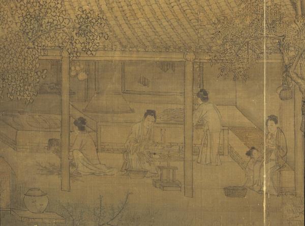 歷朝名人圖繪 　冊　宋劉松年蠶事圖