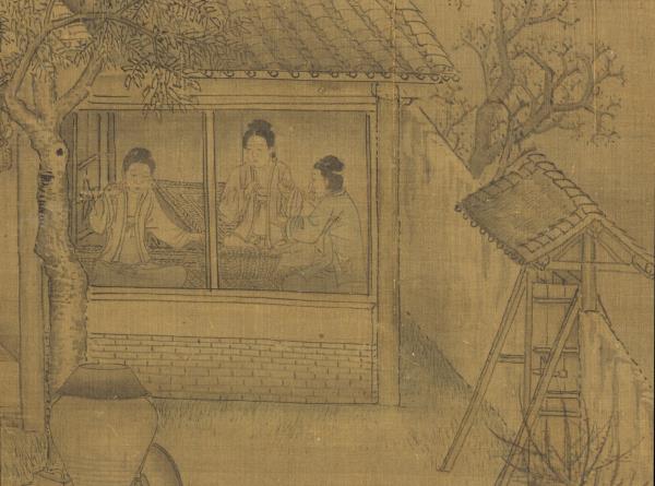 歷朝名人圖繪 　冊　宋劉松年蠶事圖