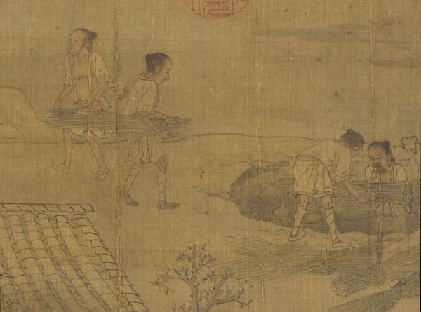 歷朝名人圖繪 　冊　宋劉松年蠶事圖