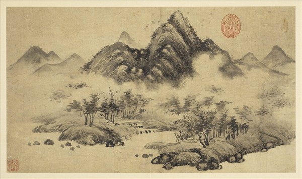 歷朝名人圖繪 　冊　無款秋山雨霽