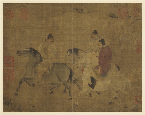 歷朝名人圖繪 　冊　無款試馬圖