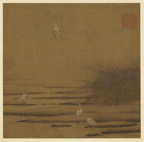 歷代畫幅集冊　冊　無款蘆汀白鷺