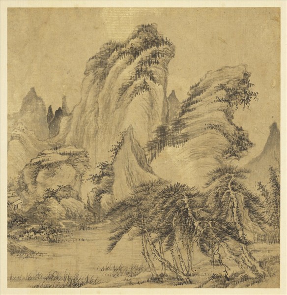 歷代畫幅集冊　冊　無款秋林歸牧