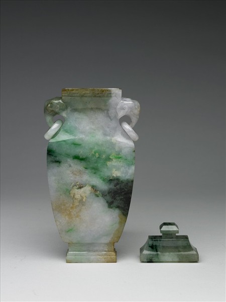 翠玉雙環扁瓶