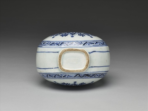 青花花卉紋扁壺