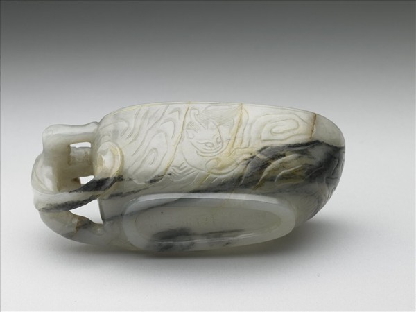 玉「福壽無疆」螭耳水盛