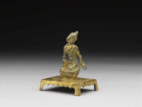 青銅鎏金菩薩跪坐像