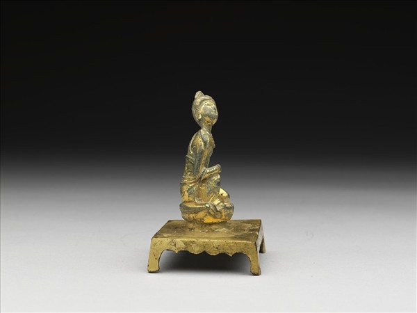 青銅鎏金菩薩跪坐像