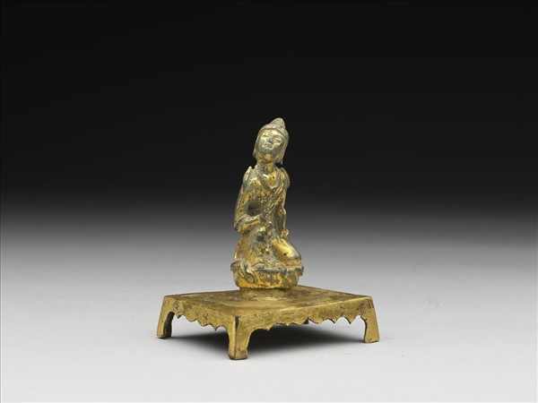 青銅鎏金菩薩跪坐像