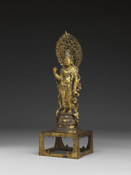 青銅鎏金觀音菩薩立像