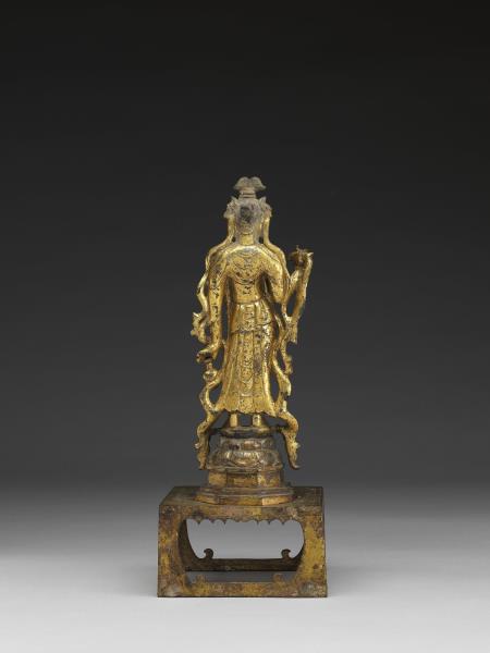 青銅鎏金觀音菩薩立像