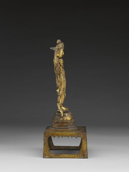 青銅鎏金觀音菩薩立像