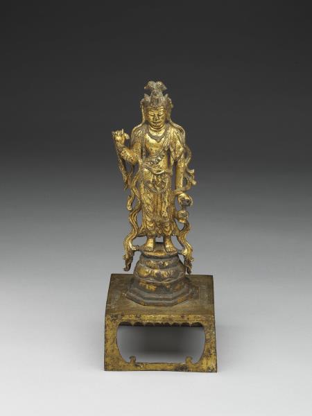 青銅鎏金觀音菩薩立像