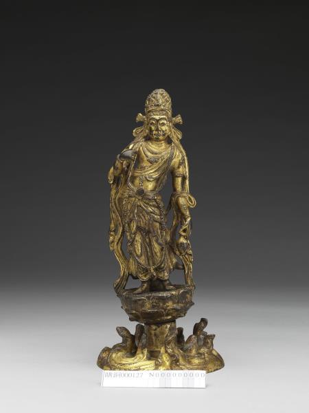 青銅鎏金觀音菩薩立像
