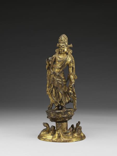 青銅鎏金觀音菩薩立像
