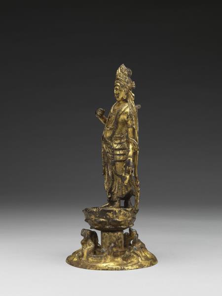 青銅鎏金觀音菩薩立像